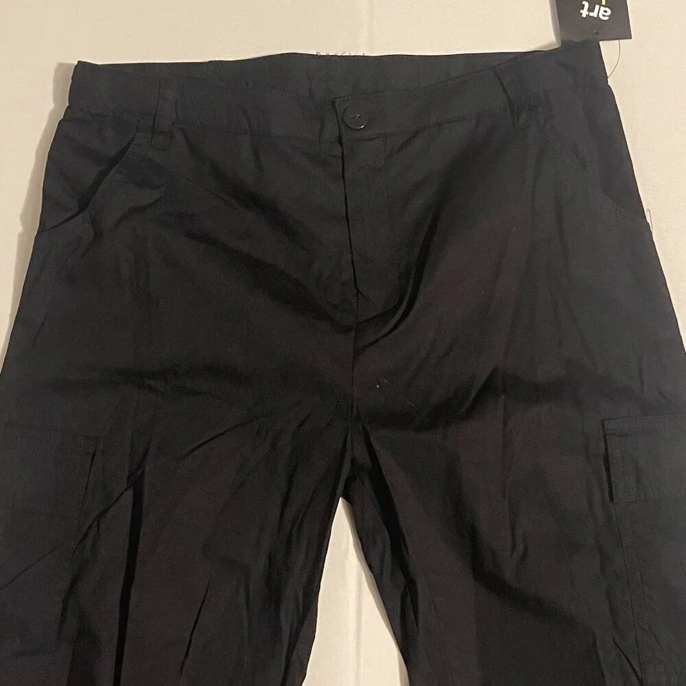 Art Class Girls' Wide Leg Cargo Pants Straight Leg Black Size XL (14)